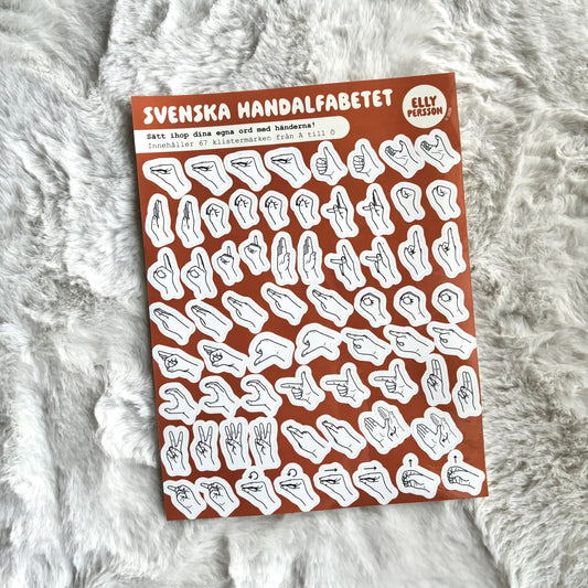 Klistermärken Handalfabet A-Ö (67 st)