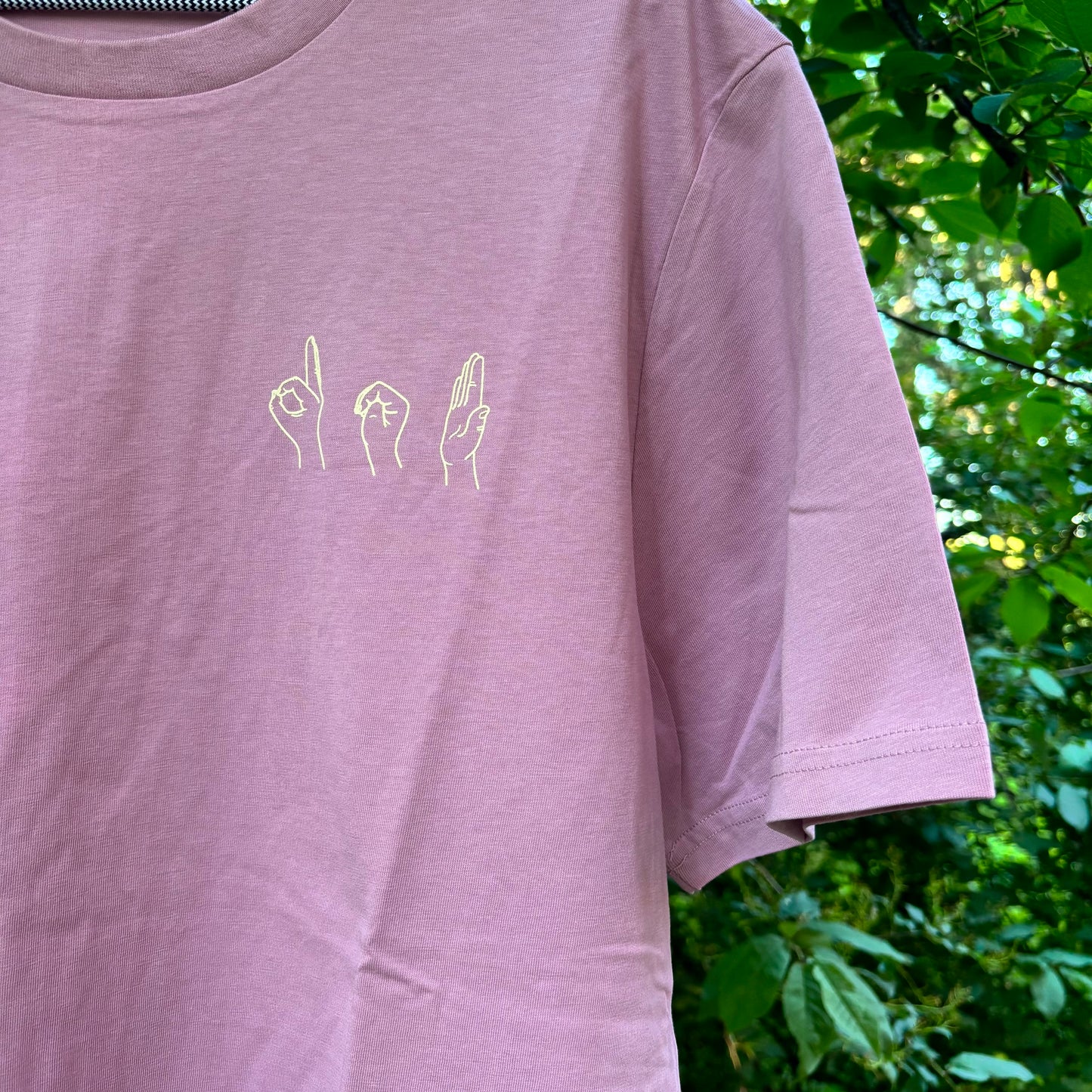 T-shirt UNISEX - Dimrosa/Ljus Beige