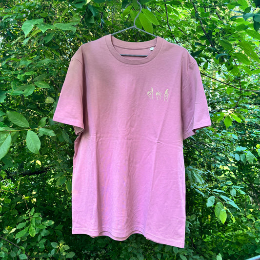 T-shirt UNISEX - Dimrosa/Ljus Beige