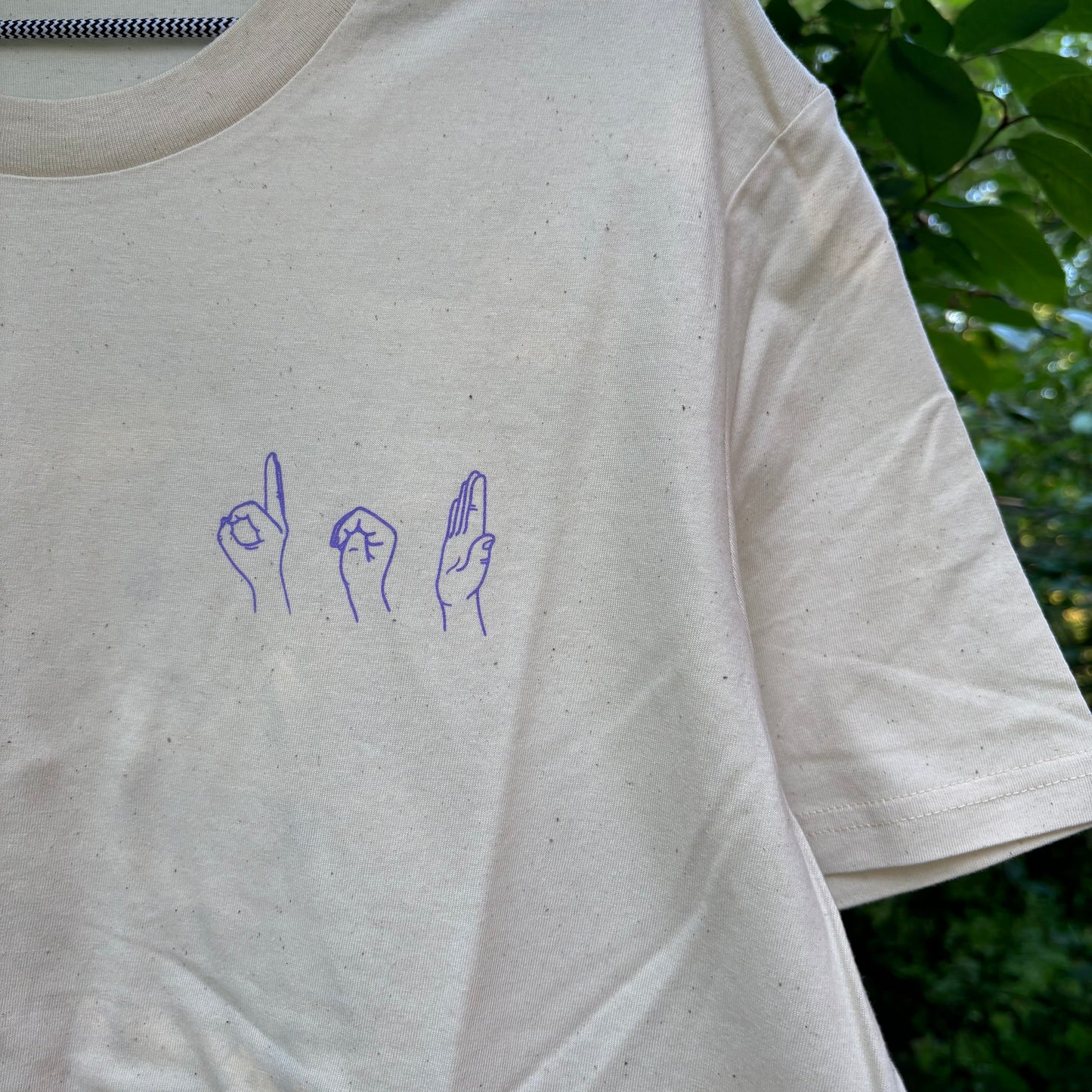 T-shirt UNISEX - Natur/Lila