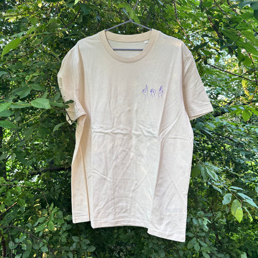 T-shirt UNISEX - Natur/Lila