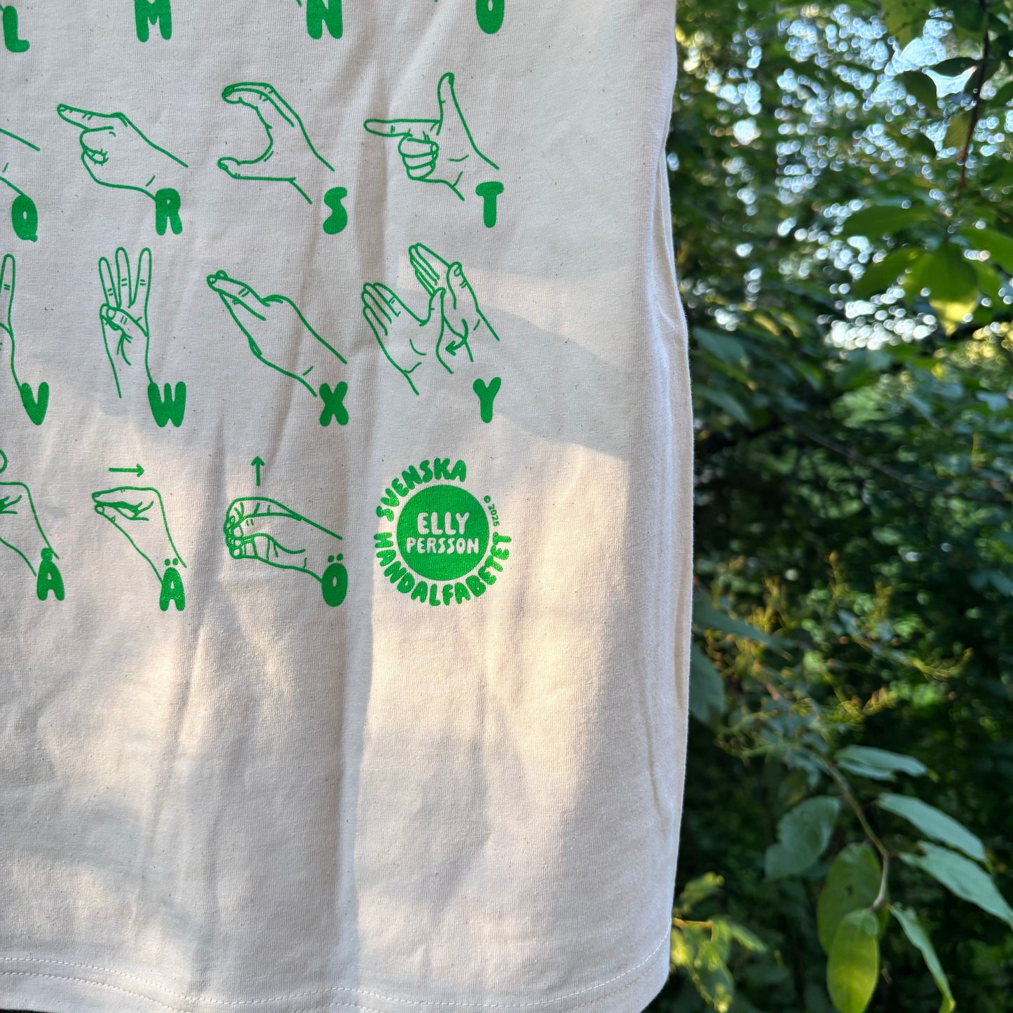 T-shirt UNISEX - Natur/Grön