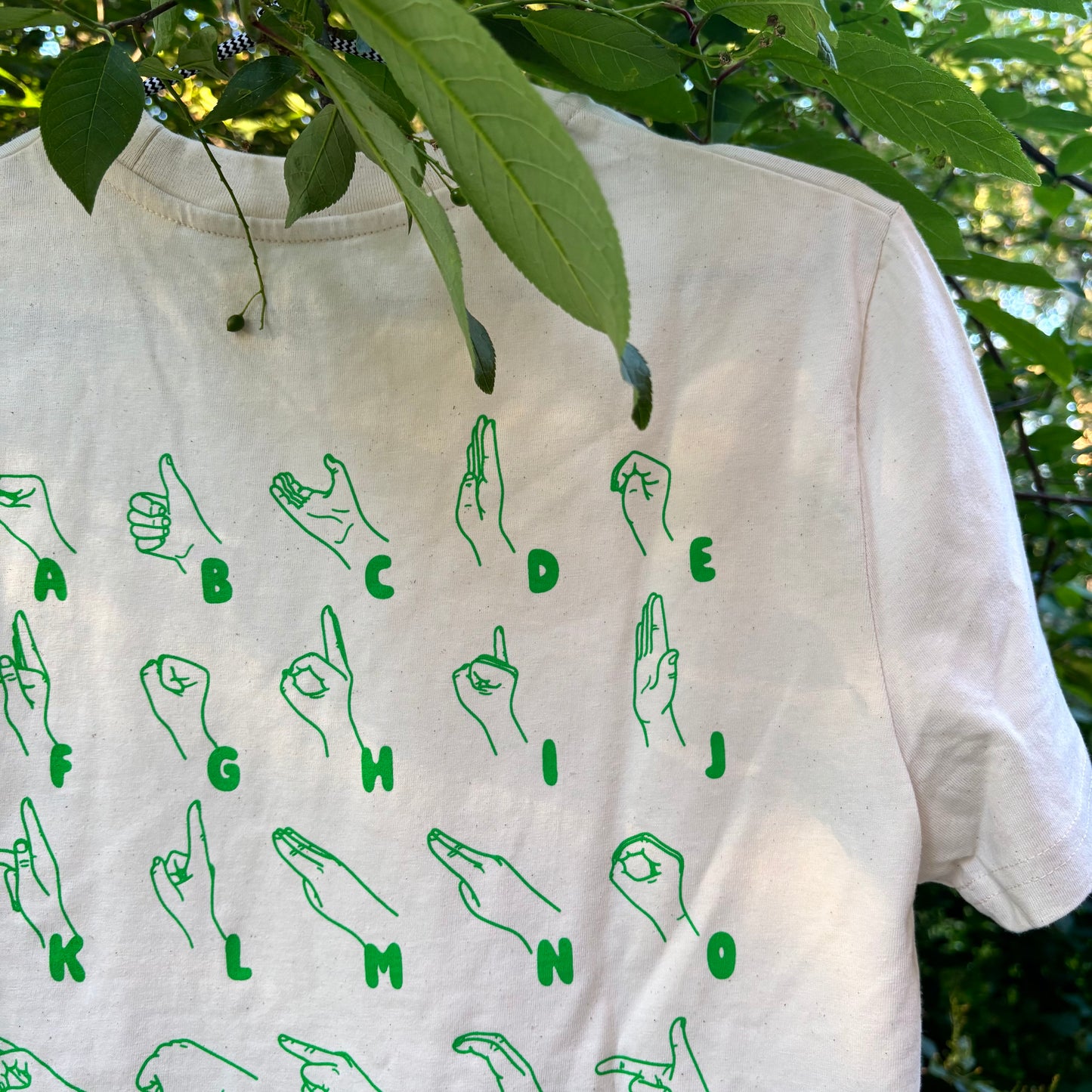 T-shirt UNISEX - Natur/Grön
