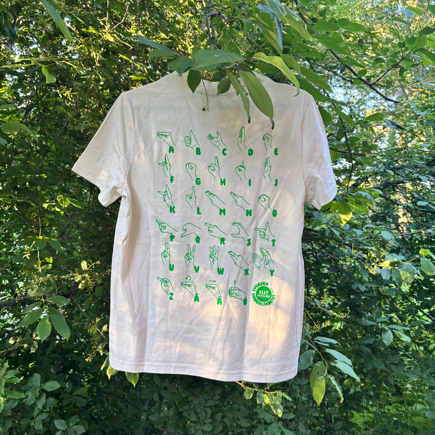 T-shirt UNISEX - Natur/Grön