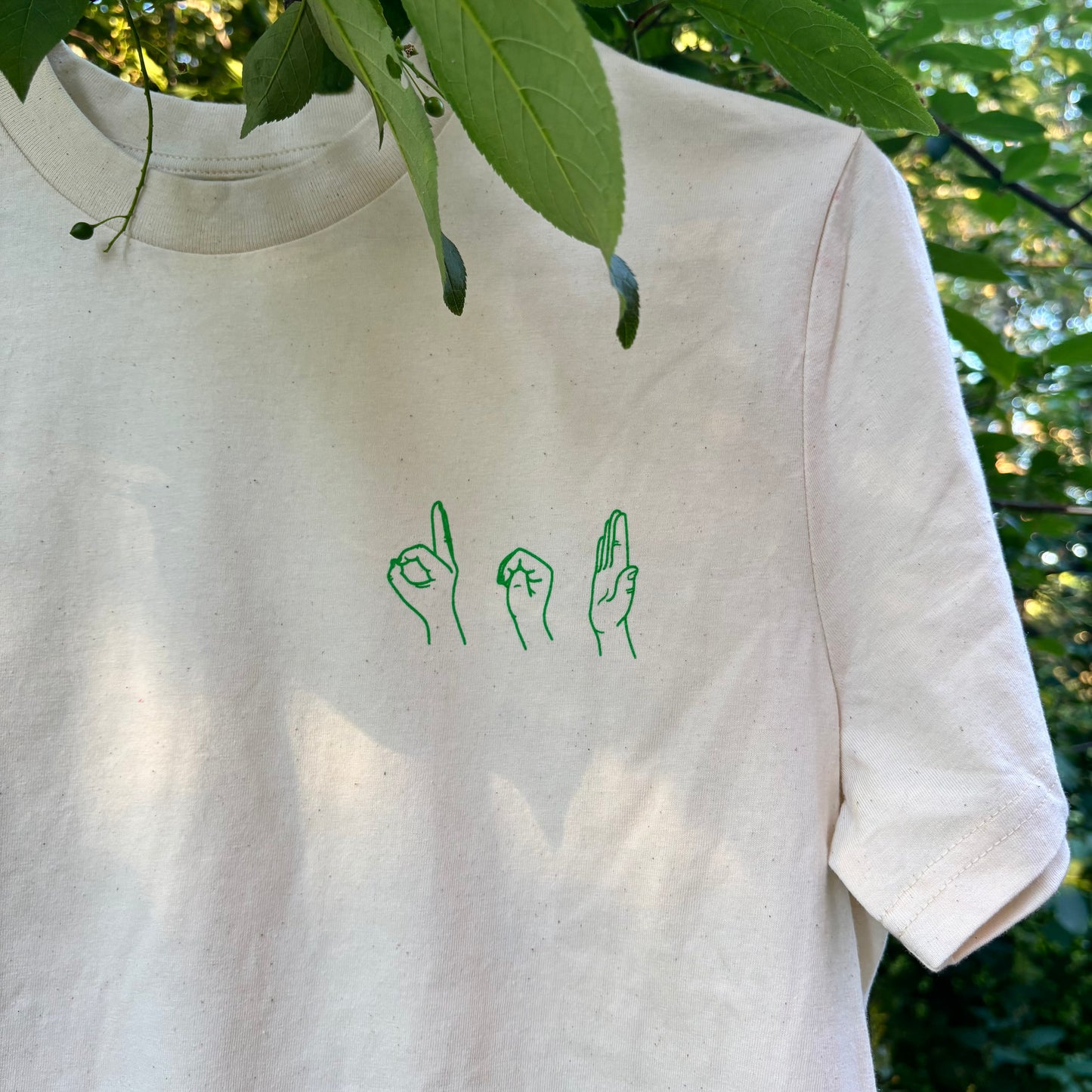 T-shirt UNISEX - Natur/Grön