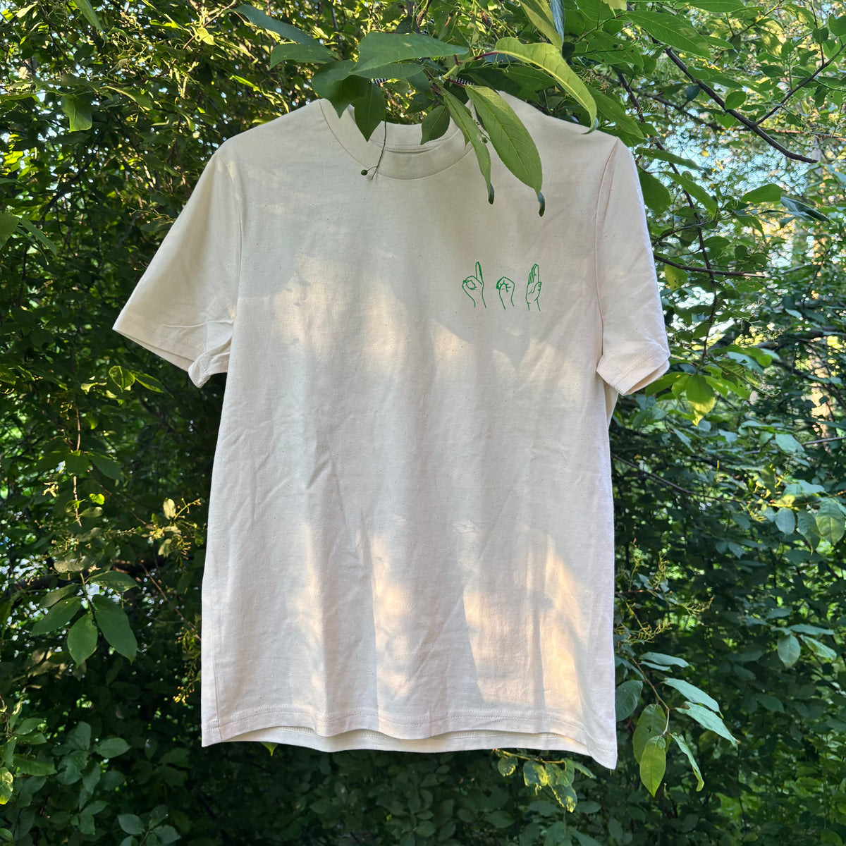 T-shirt UNISEX - Natur/Grön