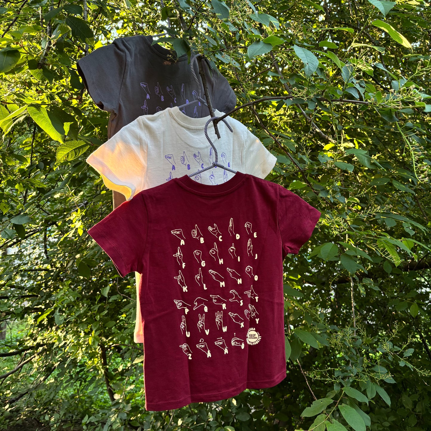 T-shirt BARN - Natur/Lila