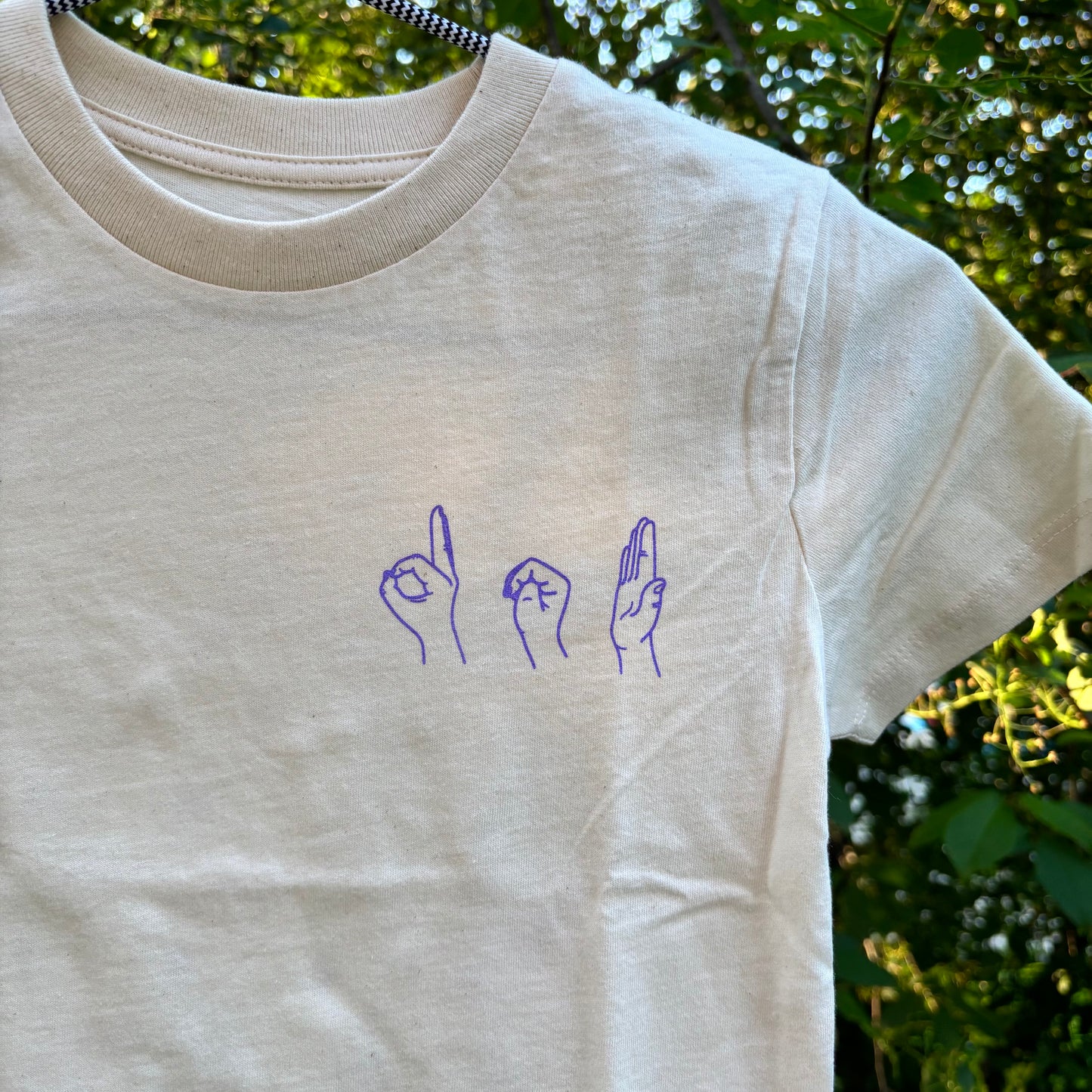 T-shirt BARN - Natur/Lila