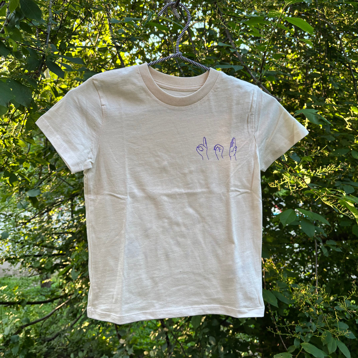 T-shirt BARN - Natur/Lila