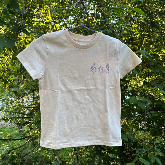 T-shirt BARN - Natur/Lila
